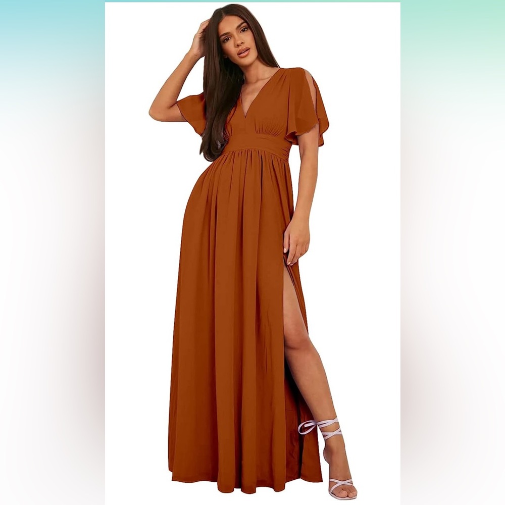 Burnt orange bridesmaids dress. Never worn and unaltered.